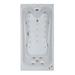 Comfortflo 66 in. Acrylic Rectangular Drop-in Air and Whirlpool Bathtub in White C6636  Premier White