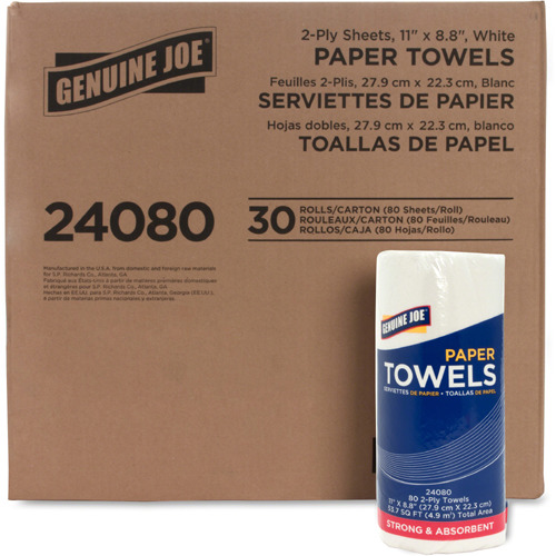 Genuine Joe 2Ply Household Roll Paper Towels  GJO24080