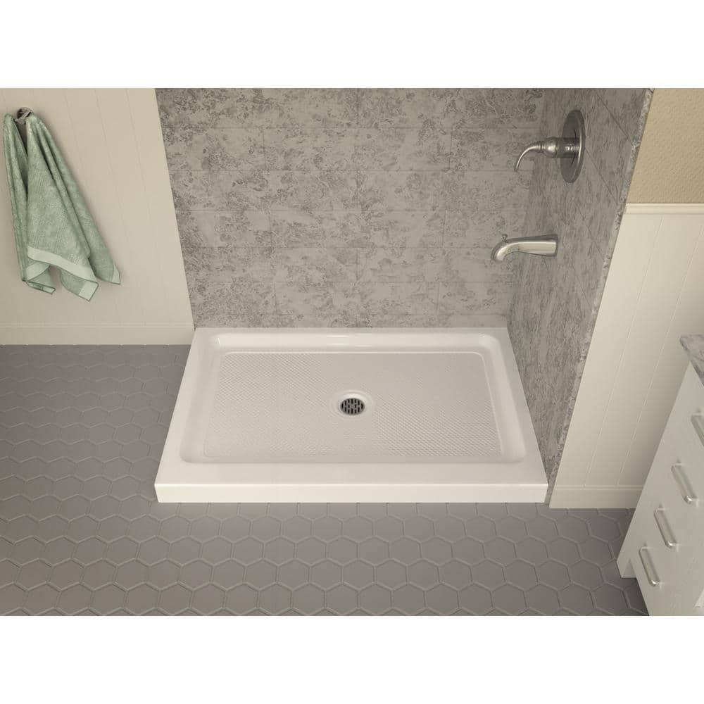 ANZZI Port 36 in x 48 in Double Threshold Shower Base in White