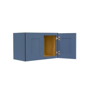 LIFEART CABINETRY Lancaster Blue Plywood Shaker Stock Assembled Wall Kitchen Cabinet 36 in. W x 12 in. H x 24 in. D ALB-W3612-24