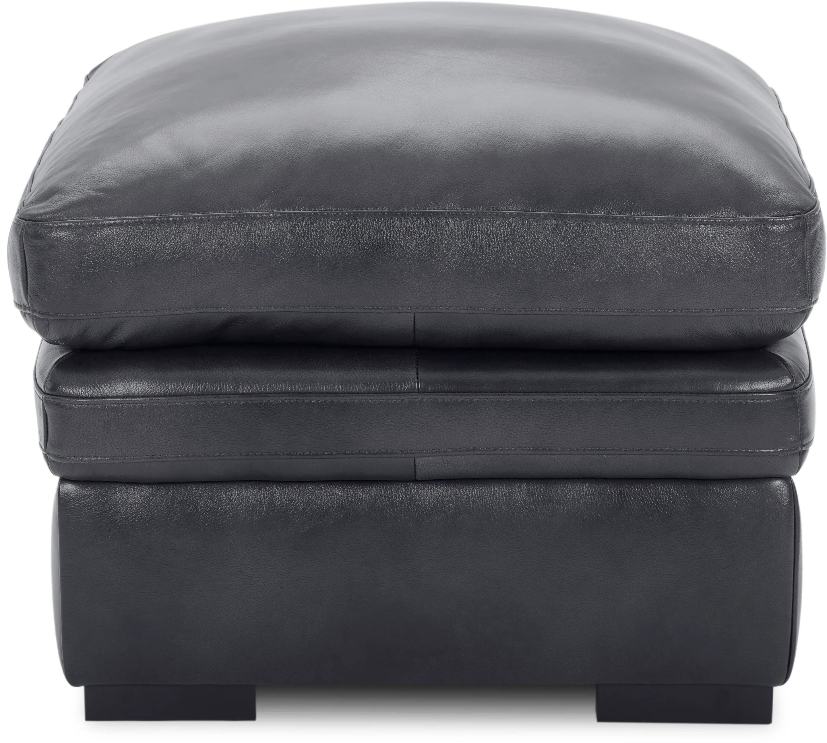 Chesapeake Charcoal Gray Leather Ottoman