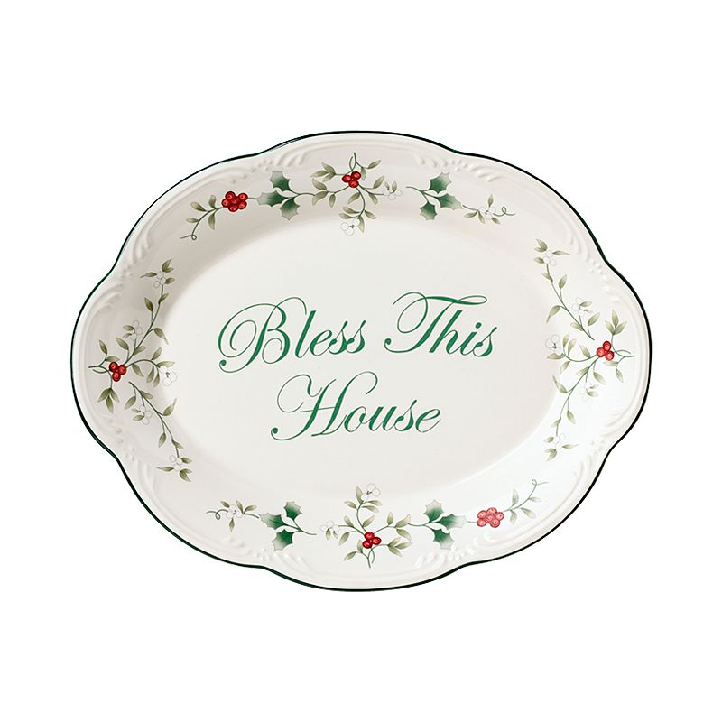 Pfaltzgraff Winterberry Bless This House Serving Plate