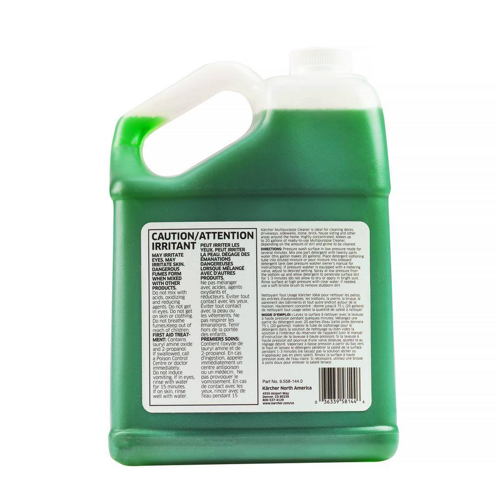 Karcher 1 Gal. Multi-Purpose Pressure Washer Cleaning Detergent Soap Concentrate - Perfect for All Outdoor Surfaces 9.558-144.0