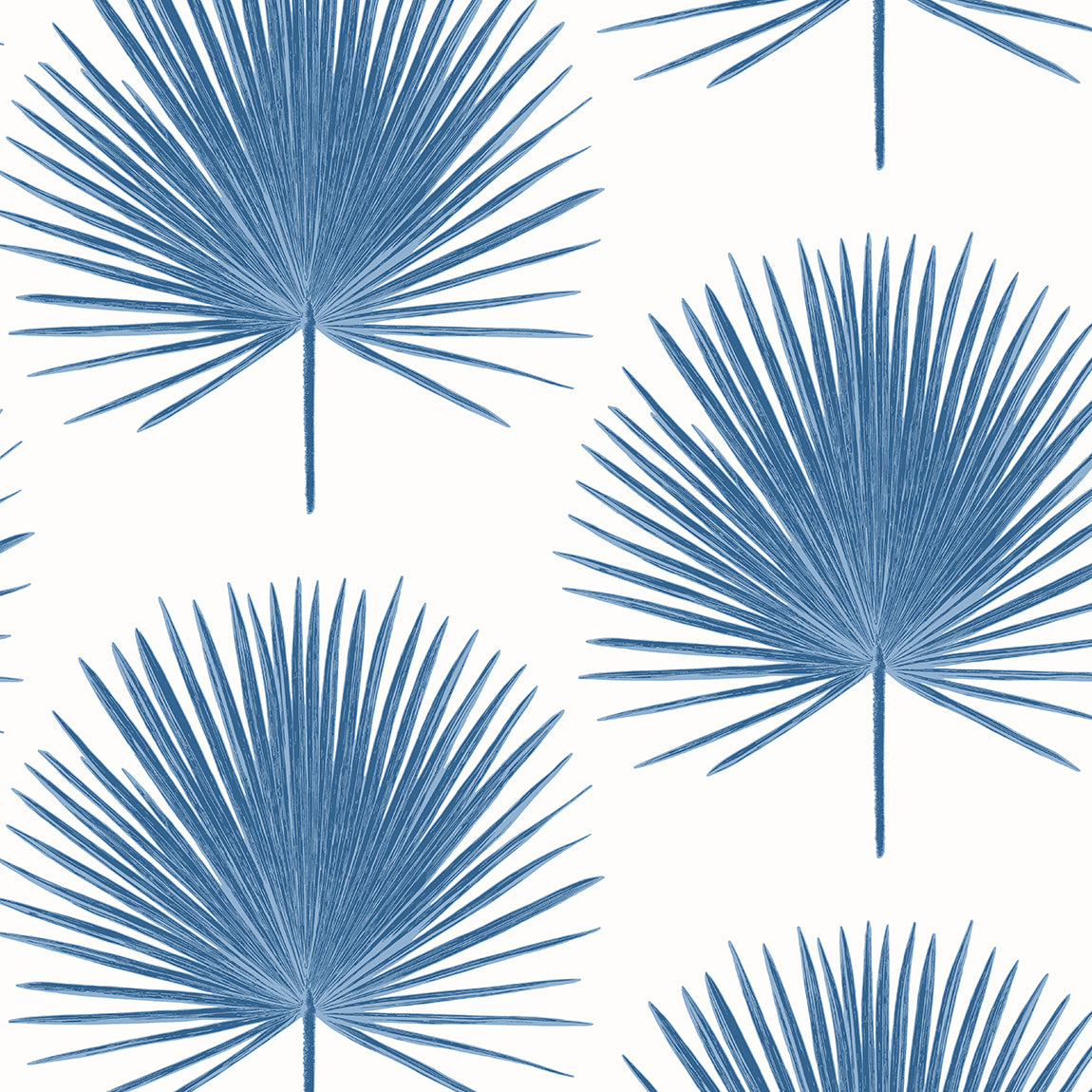 Sample Palm Fronds Wallpaper in Coastal Blue from Etten Gallerie Collection