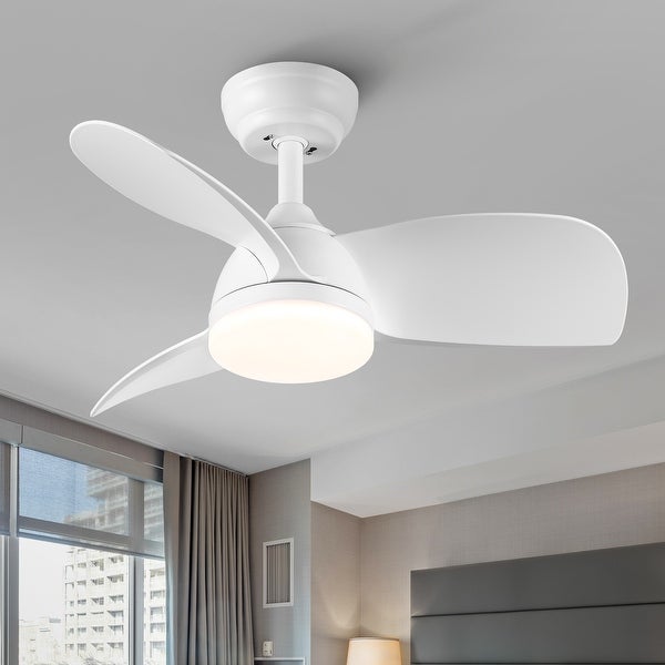 Bella Depot White LED Ceiling Fan with 6-Speed LED Dimmable Light and Remote - 28 Shopping - The Best Deals on Ceiling Fans | 41361563