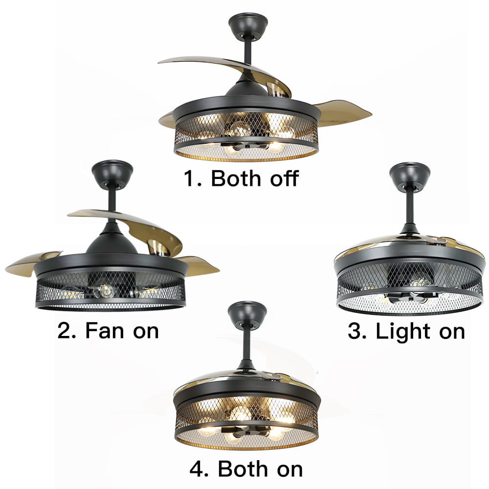 DingLiLighting Ceiling Fan with Light - Flush Mount Ceiling Fans with Lights , Low Profile Ceiling Fans with Remote Control,42