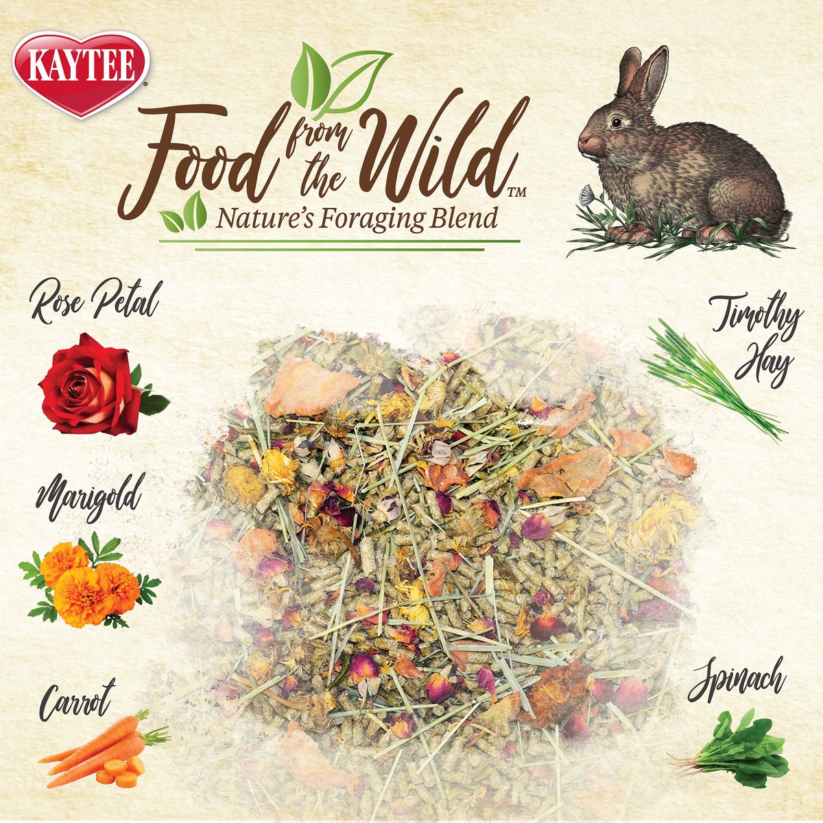 Kaytee Food From the Wild Rabbit Food， 4-lb bag