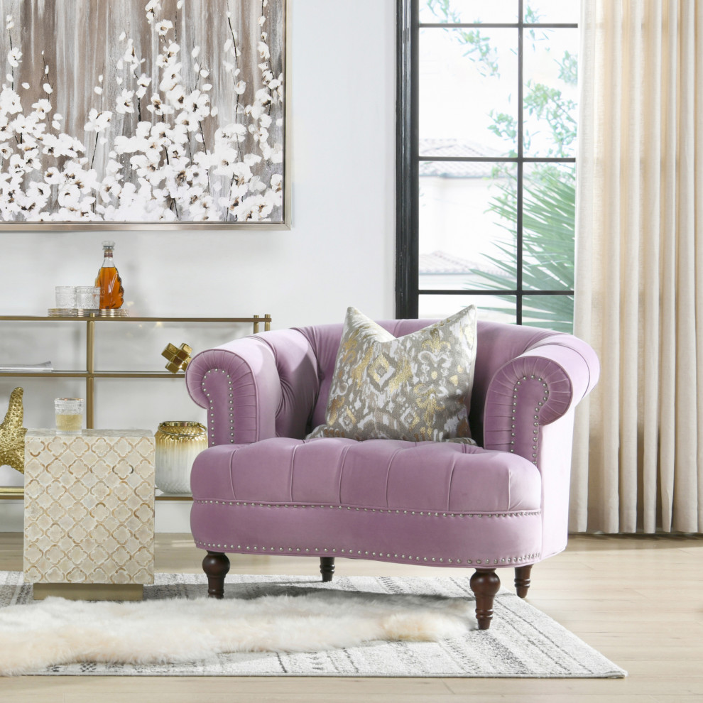 La Rosa 42 quotChesterfield Tufted Accent Chair   Eclectic   Armchairs And Accent Chairs   by Jennifer Taylor Home  Houzz