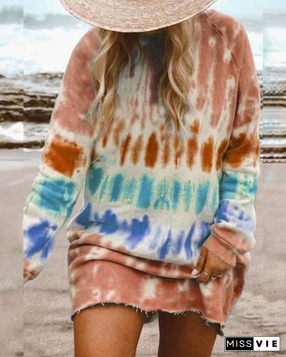 Casual Long-sleeve Loose Home Sweatshirt Mini Dresses