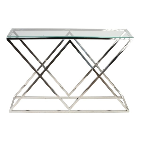 Cortesi Home Gwen Contemporary Glass Console Table