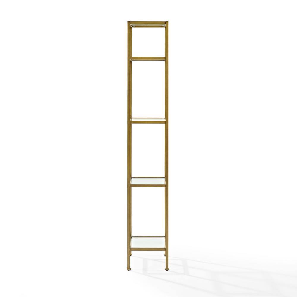 CROSLEY FURNITURE 73 in. GoldClear Metal 4-shelf Etagere Bookcase with Open Back CF6114-GL