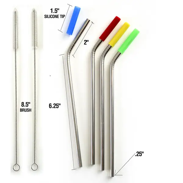 Norpro 6 piece Stainless Steel Straw Set