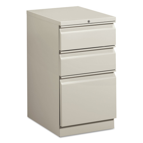 HON Mobile Pedestals， Left or Right， 3-Drawers: Box/Box/File， Legal/Letter， Light Gray， 15