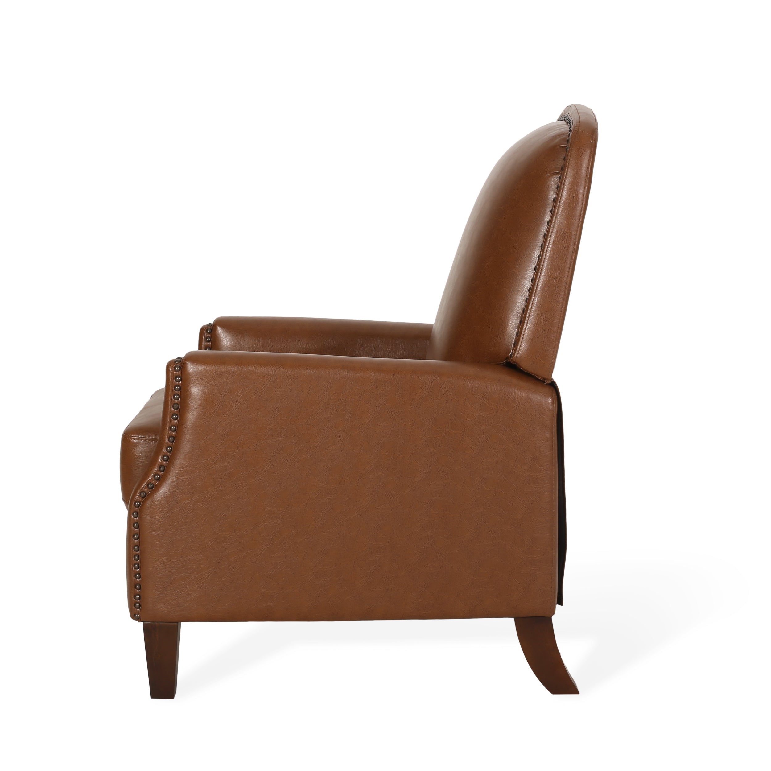 Breu Contemporary Upholstered Pushback Recliner with Nailhead Trim