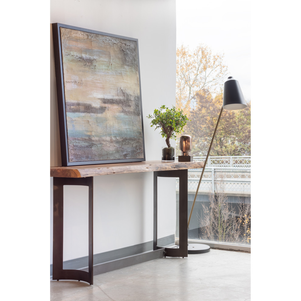 Industrial Bent Console Table Smoked   Brown   Industrial   Console Tables   by HedgeApple  Houzz