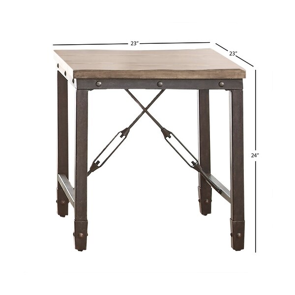 Carbon Loft Gatling Industrial Style Wood and Metal End Table