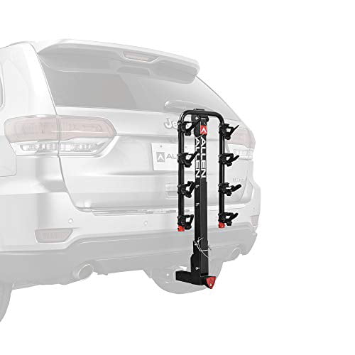 Allen Sports Deluxe Locking Quick Release 4-Bike Carrier fits 2 in receiver hitch， 140 lbs capacity， Model 542QR