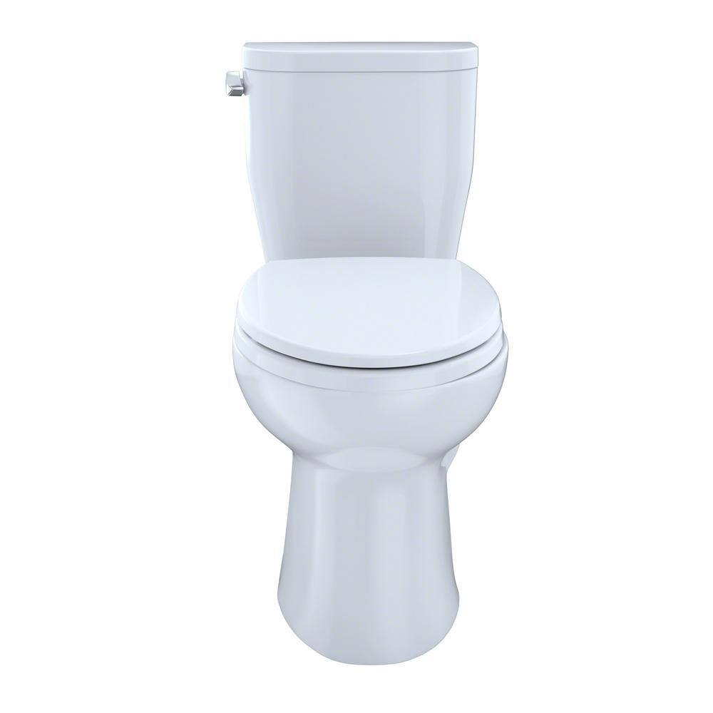 TOTO Entrada 2-Piece 1.28 GPF Single Flush Elongated ADA Comfort Height Toilet in Cotton White Seat Not Included cst244ef#01