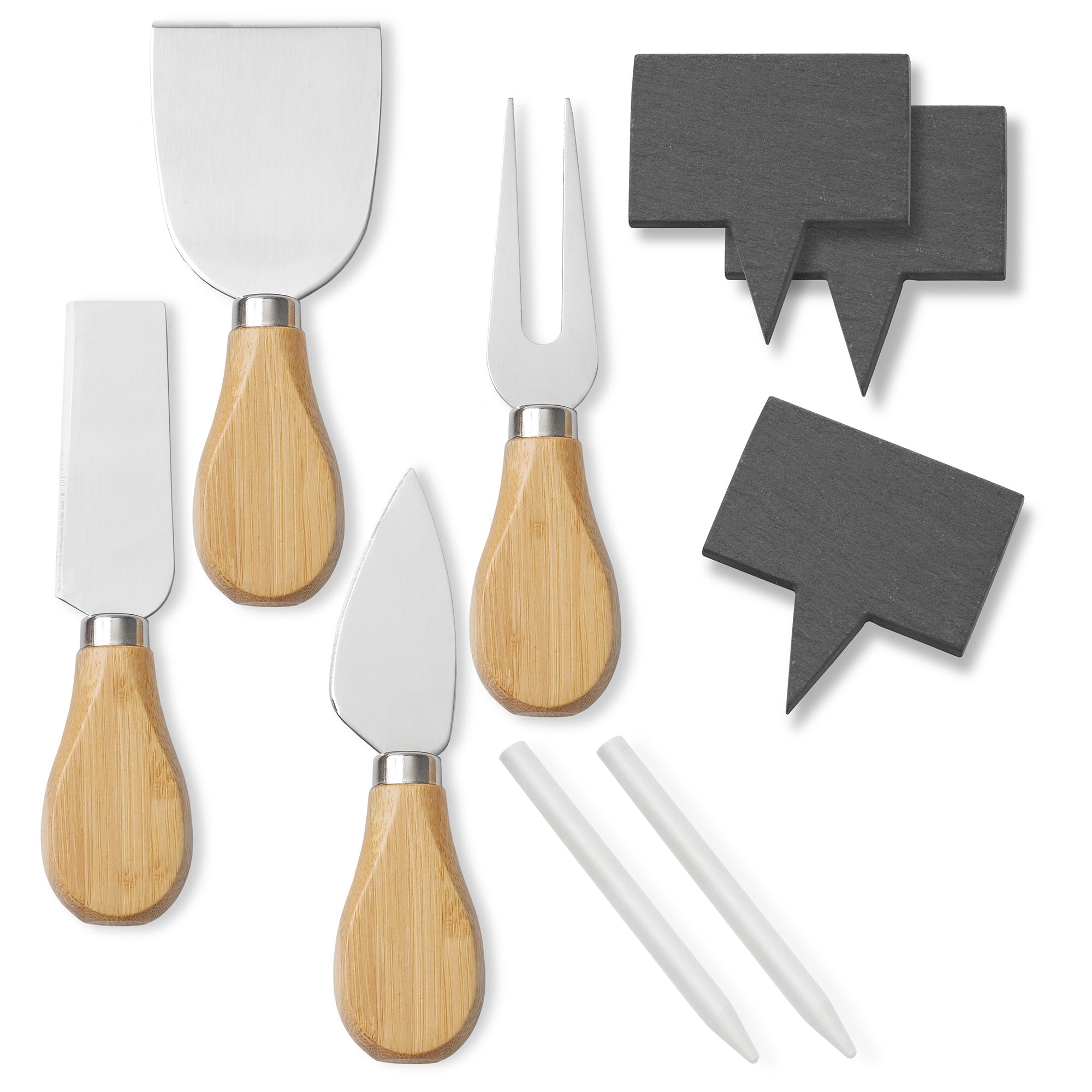 Casafield Bamboo Cheese Board with Stainless Steel Knives and Ceramic Bowls