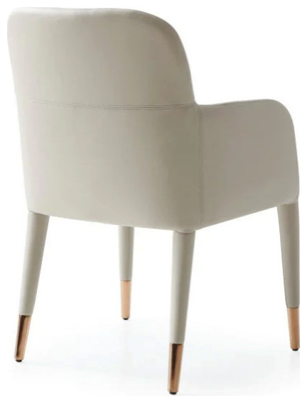 Sulley Modern Beige Eco Leather Dining Arm Chair  Set of 2   Midcentury   Dining Chairs   by Rustic Home Furniture Deco  Houzz