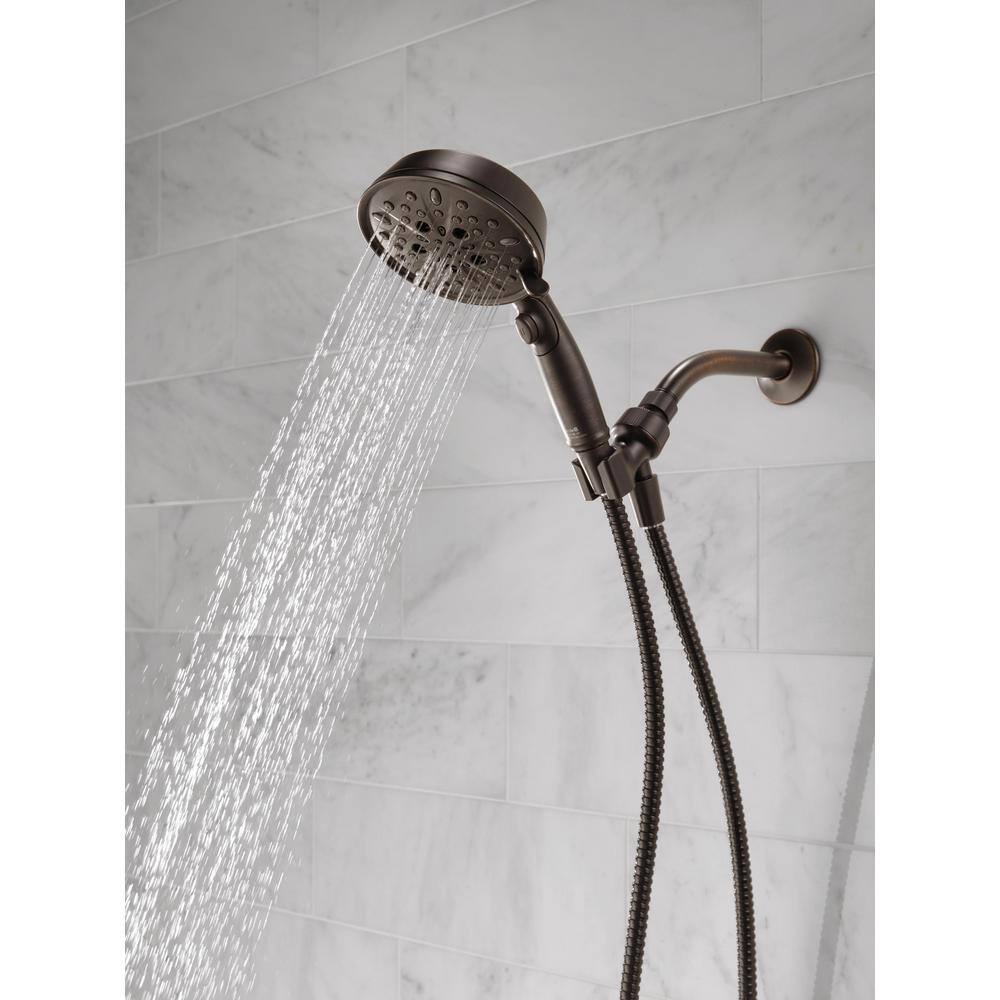 Delta 7-Spray Patterns 1.75 GPM 5.25 in. Wall Mount Handheld Shower Head in Venetian Bronze 75723RB