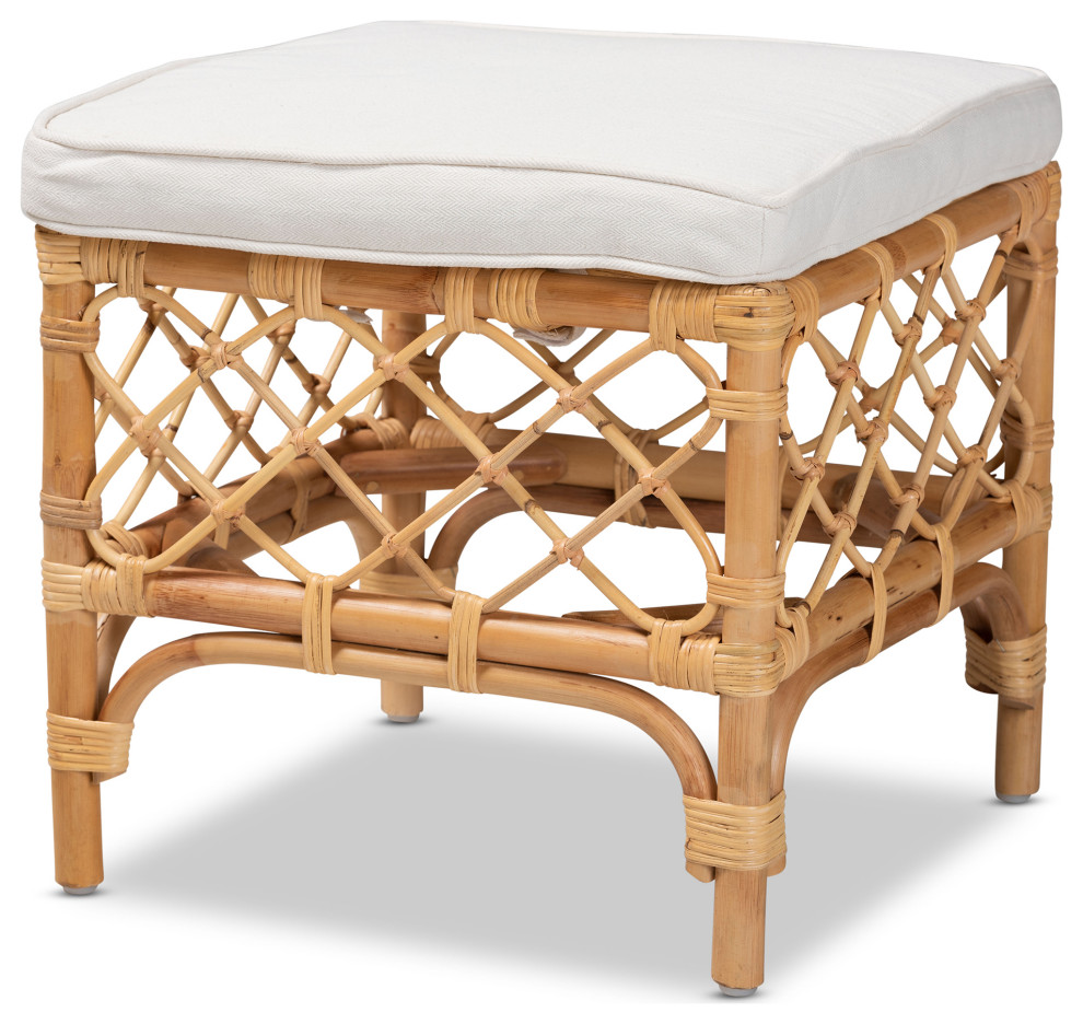 Steele Modern Bohemian Rattan Collection   Tropical   Footstools And Ottomans   by Baxton Studio  Houzz