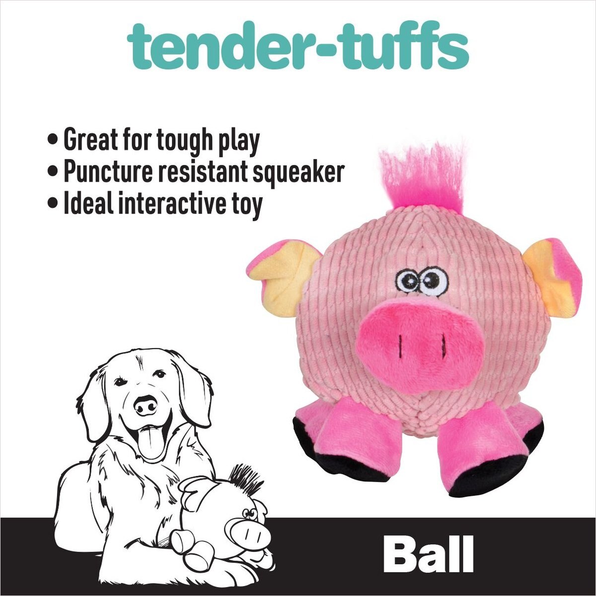 Smart Pet Love Tender Tuff Ball Squeaky Plush Dog Toy