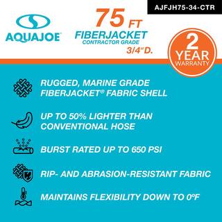 AQUA JOE 34 in. Dia x 75 ft. FiberJacket Contractor Grade Hose AJFJH75-34-CTR