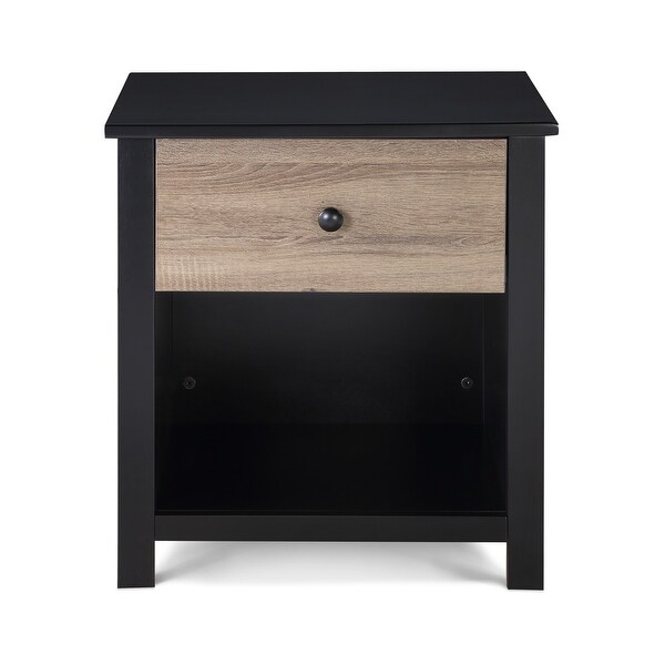 Modern Rectangle Bedside Furniture Night Stand， End Table with with Drawer andStorage Shelf for Bedroom Living Room Office Lounge - - 37955985