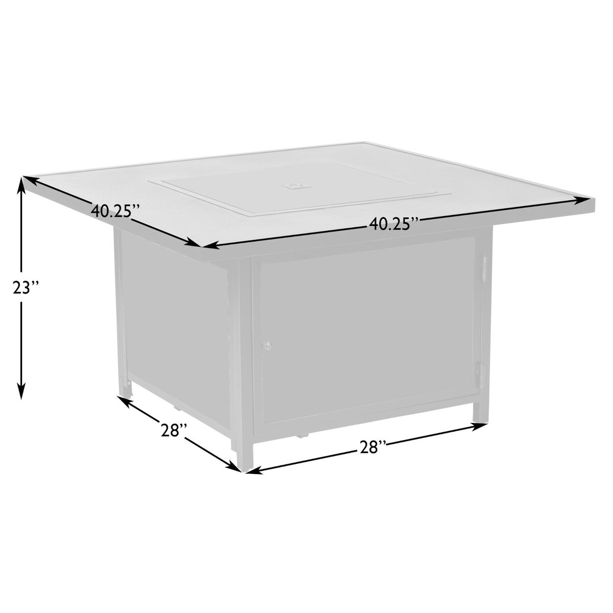 Ultimate Patio Magnolia Way 42-Inch Square Aluminum Propane Fire Pit Table