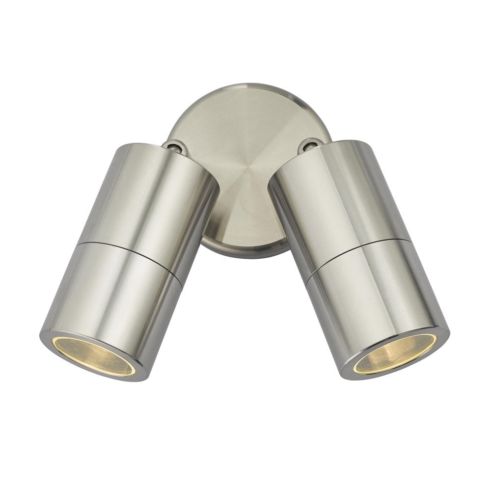 DAR ORT0968 Ortega LED Aluminium Outdoor Modern Cylinder Adjustable 2 Lamp Spot Light