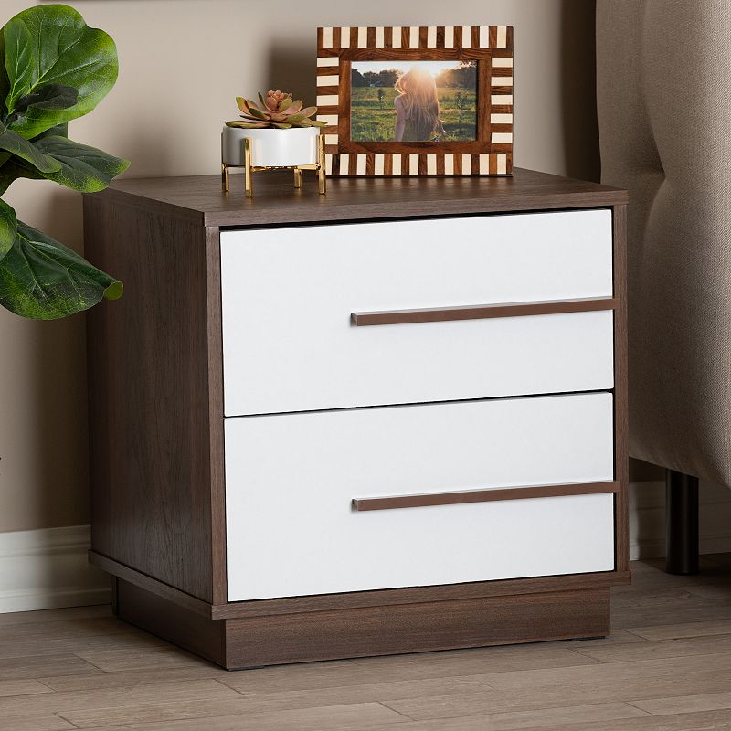 Baxton Studio Mette Medium Brown Nightstand