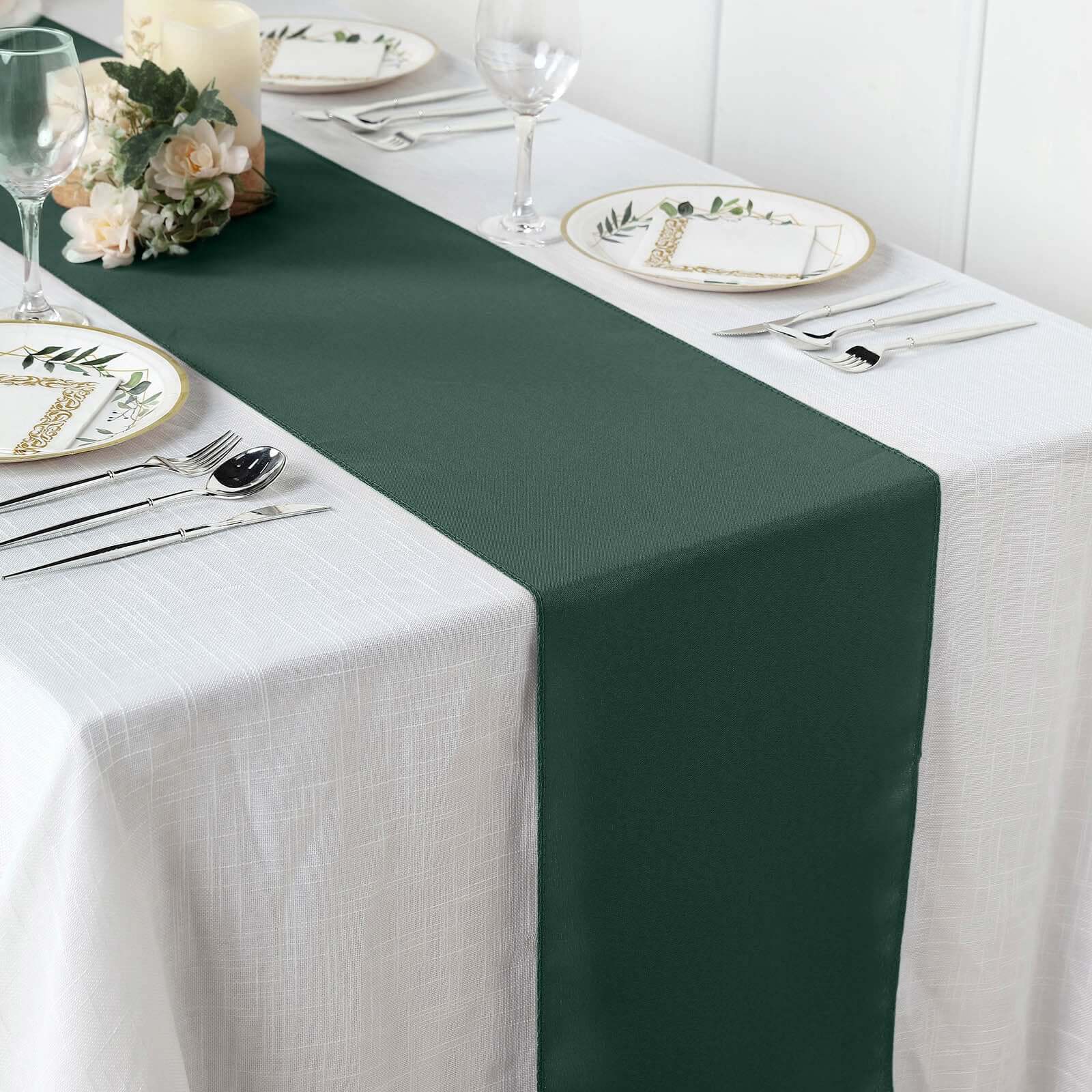 Hunter Emerald Green Polyester Table Runner 12