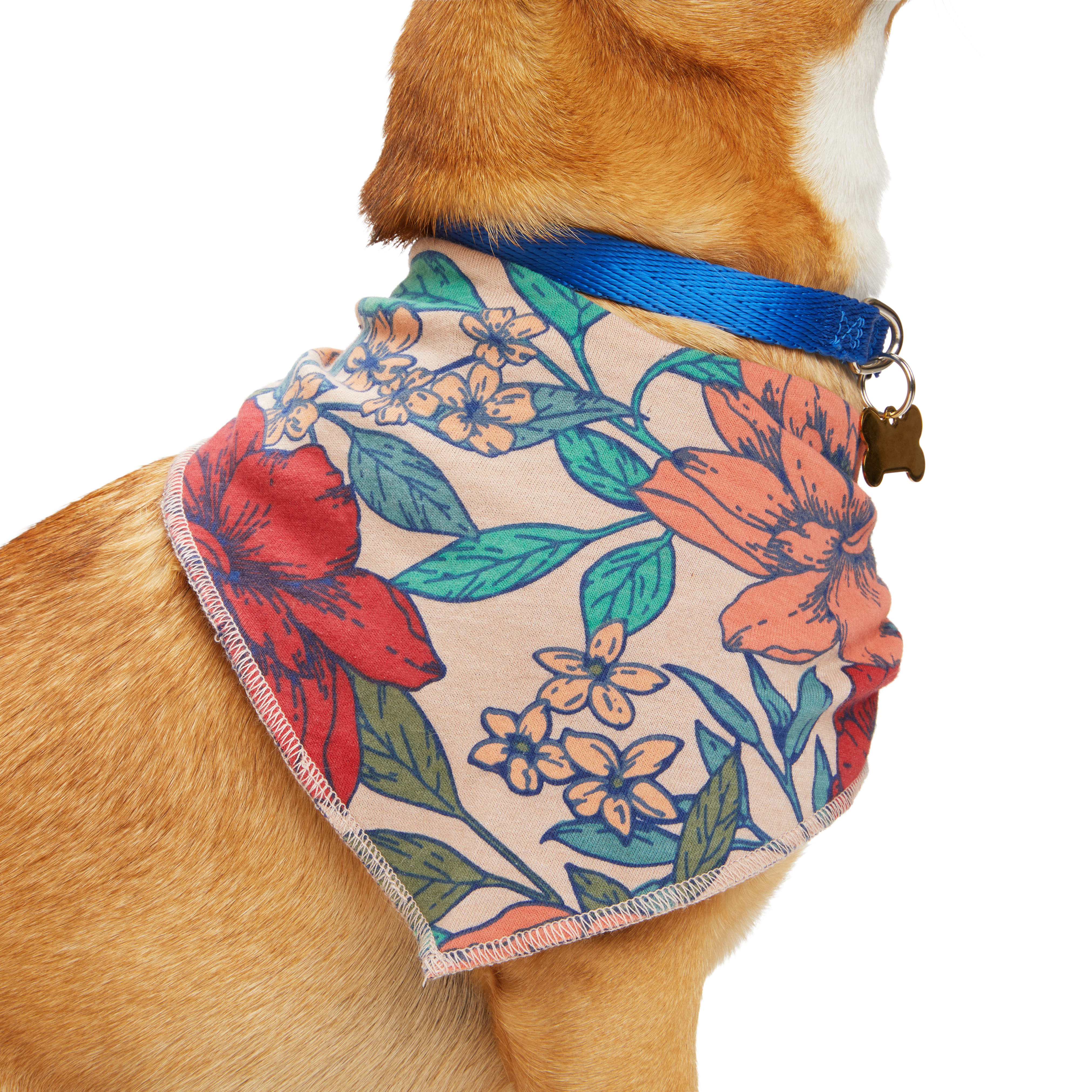 YOULY Floral Reversible Dog Bandana， Small/Medium