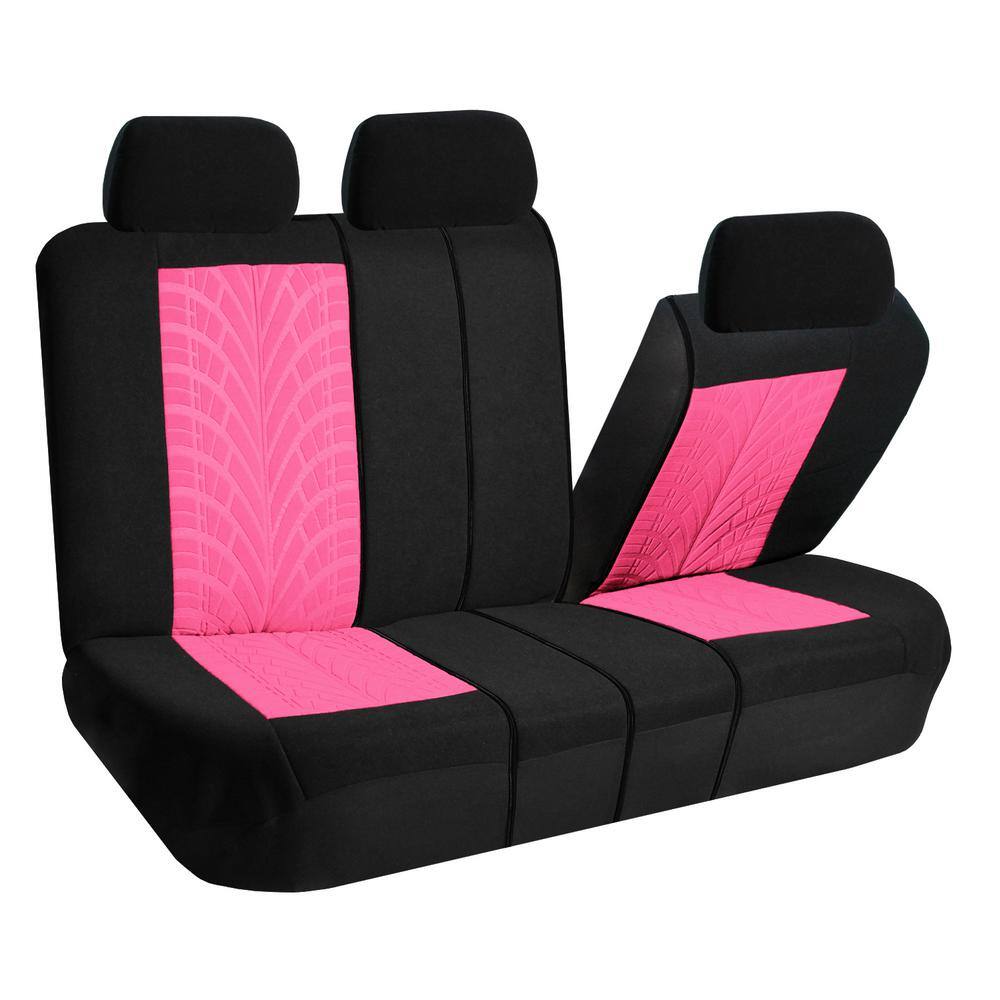 FH Group Polyester 47 in. x 23 in. x 1 in. Travel Master Full Set Car Seat Covers DMFB071115PINK