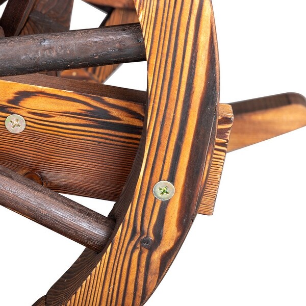 Karlhome Wagon Wheel Wood Adirondack Rocking Chair