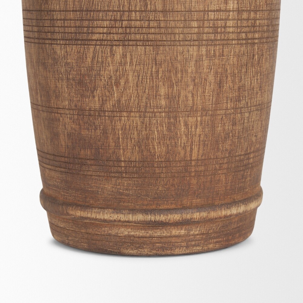 Porta Large Medium Brown Reclaimed Wooden Pot