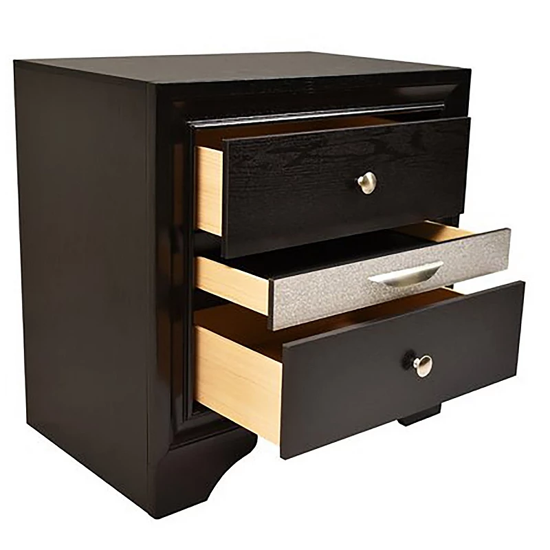 Matrix Modern Style 2-Drawer Nightstand Made with Wood and Extra Storage