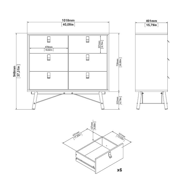 Tvilum Ry 6-Drawer Dresser