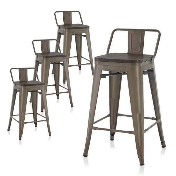 BELLEZE 24 / 30 Seat Height Metal Barstools， 46 Selections Available