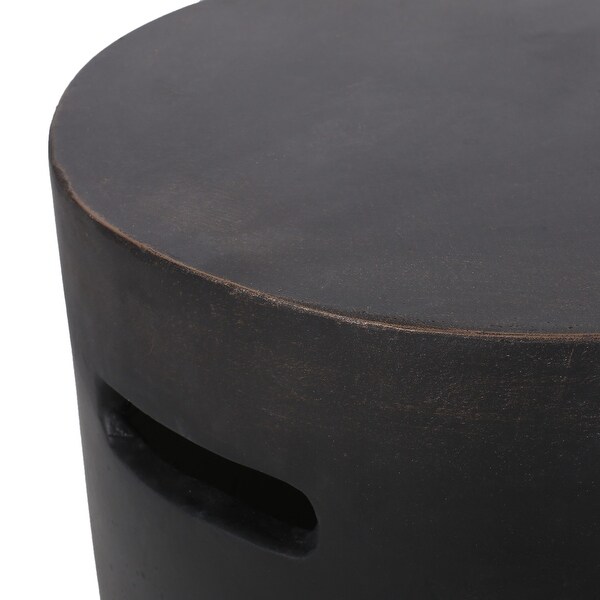 Akin Outdoor Lightweight Concrete Side Table by Christopher Knight Home