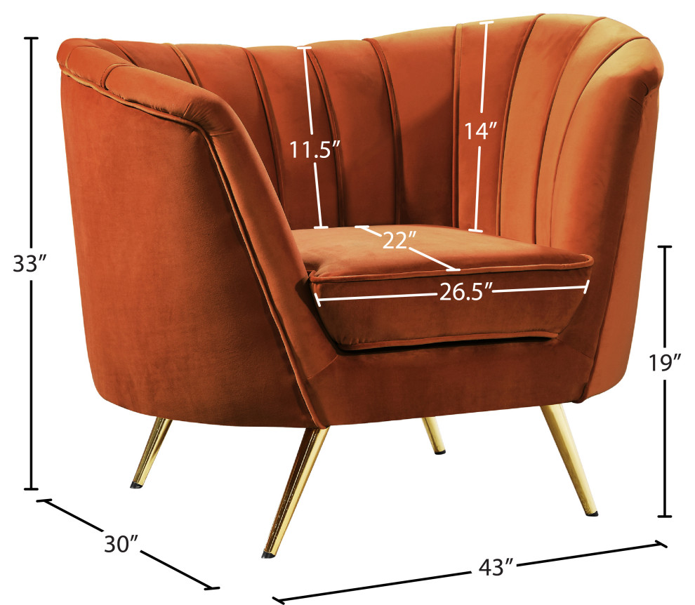 Margo Velvet Upholstered Set   Midcentury   Armchairs And Accent Chairs   by Meridian Furniture  Houzz