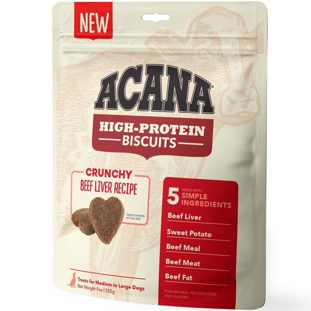 ACANA Crunchy Biscuits High-Protein Beef Liver Recipe Dog Treats andndash; Pet Empire and Supplies