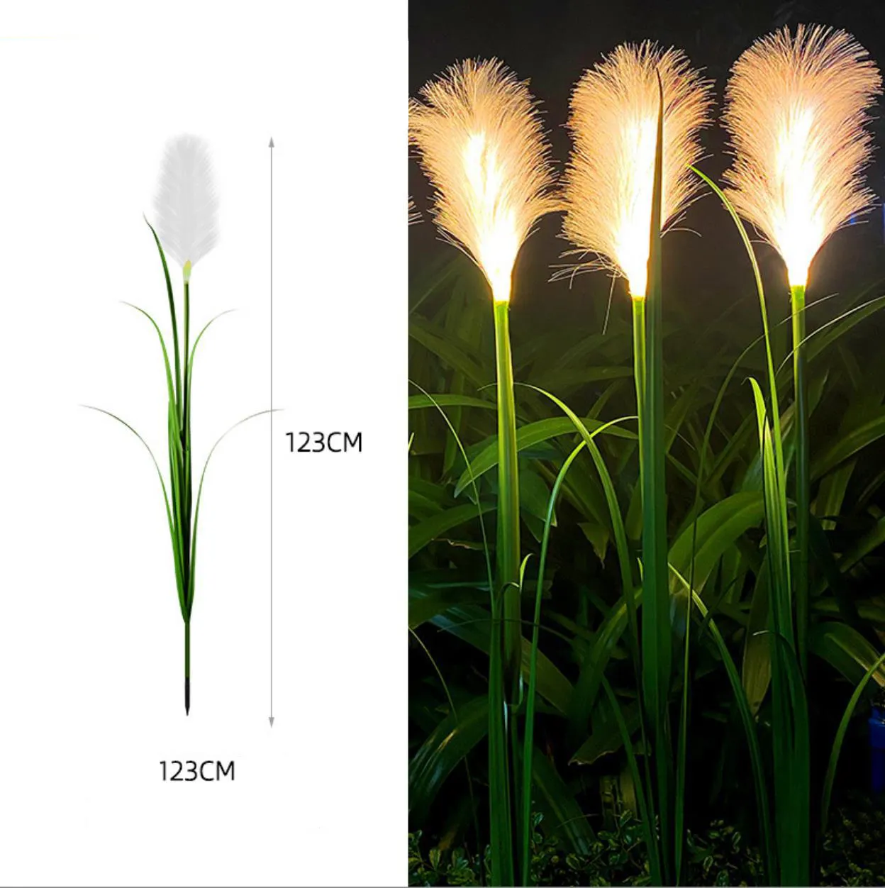 Hot sale outdoor solar reed light Fiber optic reeds for park garden lawn decoration