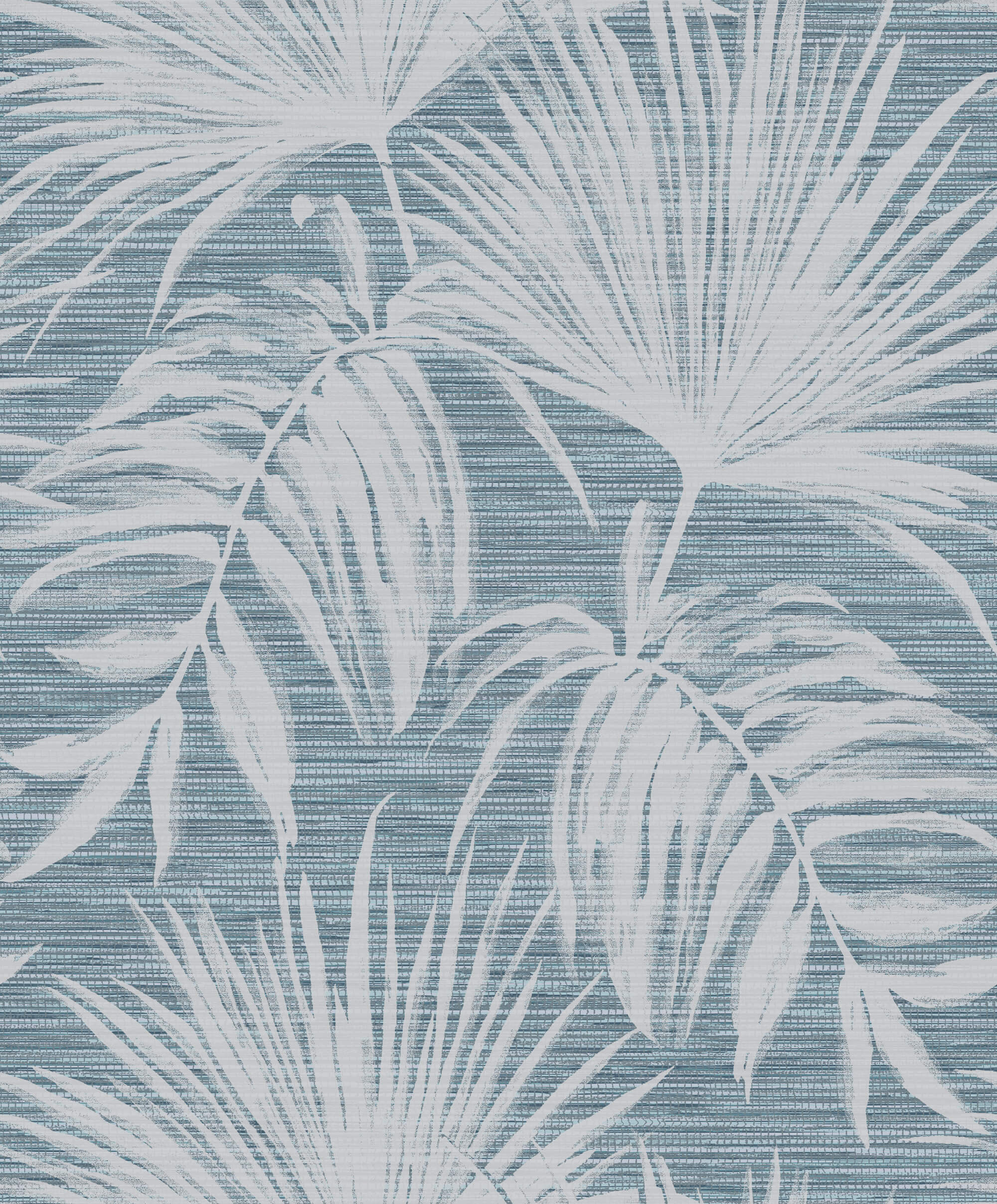 Overgrown Botanicals Teal Wallpaper