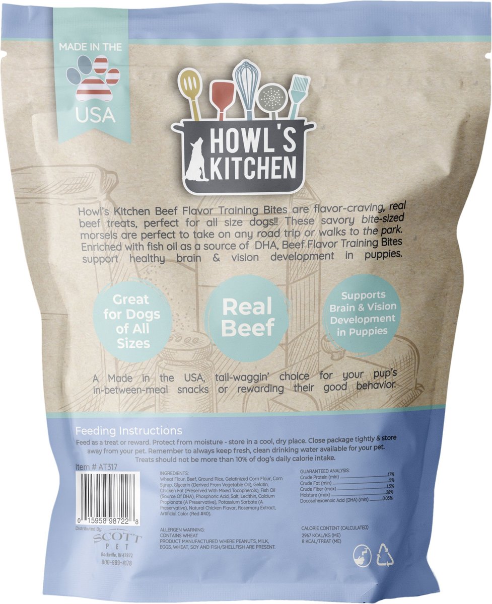 Howl's Kitchen Training Bites Beef Flavor Dog Treats