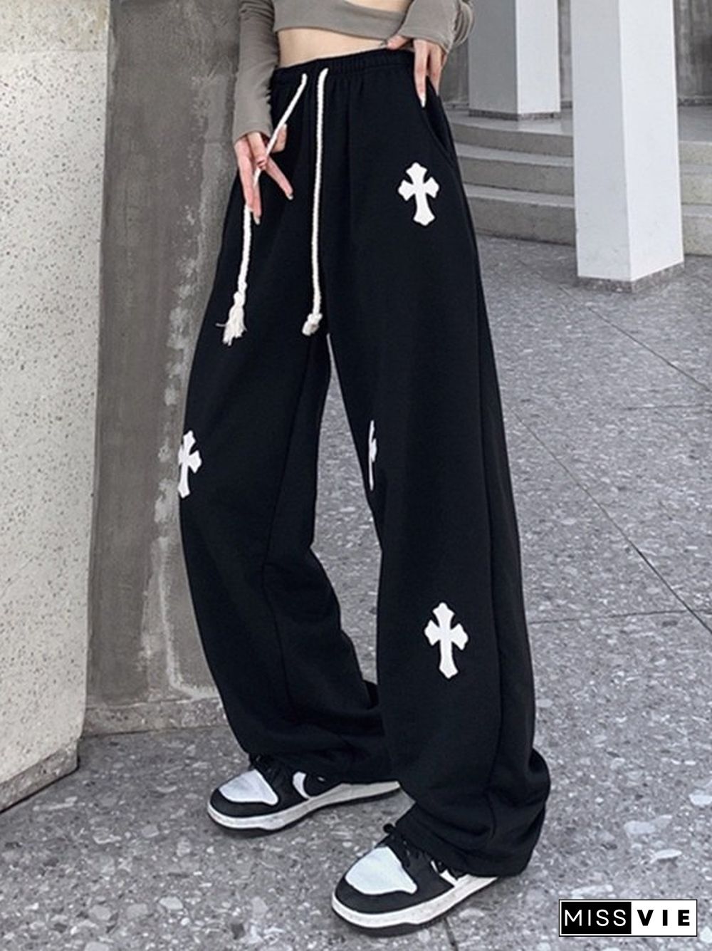 Cross Patch Baggy Sweatpants