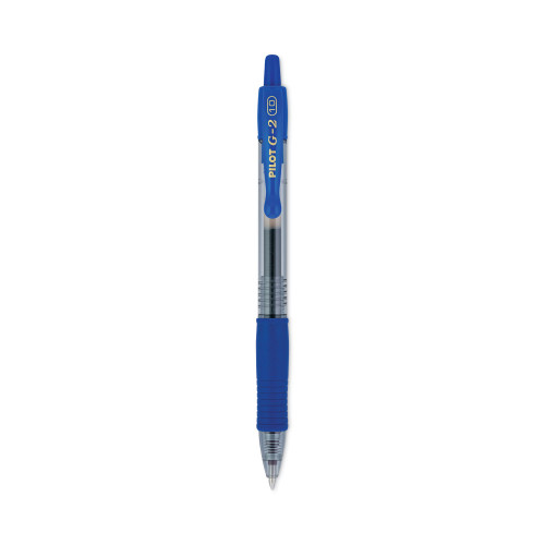 Pilot G2 Premium Retractable Gel Pen， 1mm， Blue Ink， Smoke Barrel， Dozen (31257)