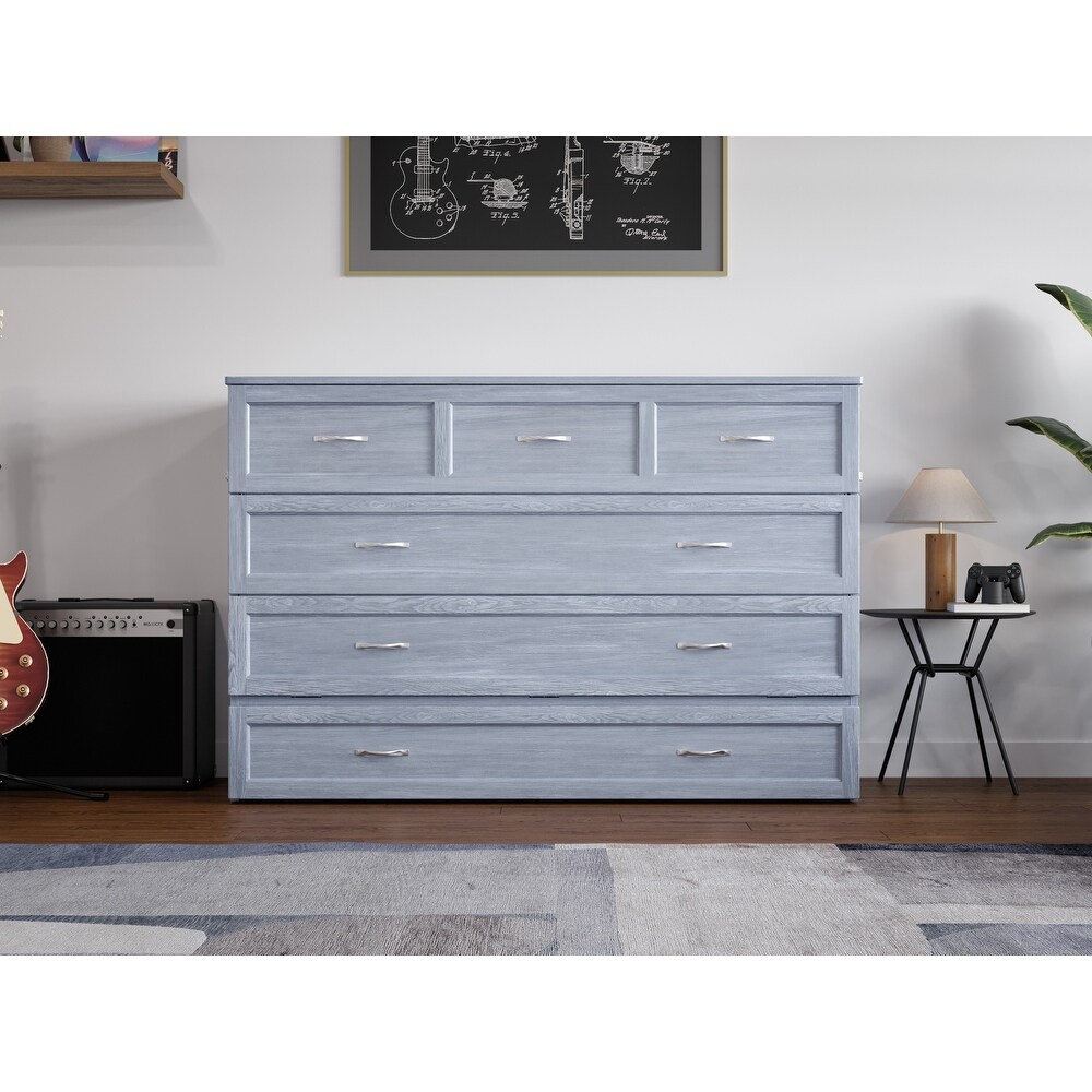 Northfield Queen Murphy Bed Chest in Driftwood