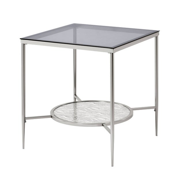 ACME Adelrik End Table in Glass and Chrome